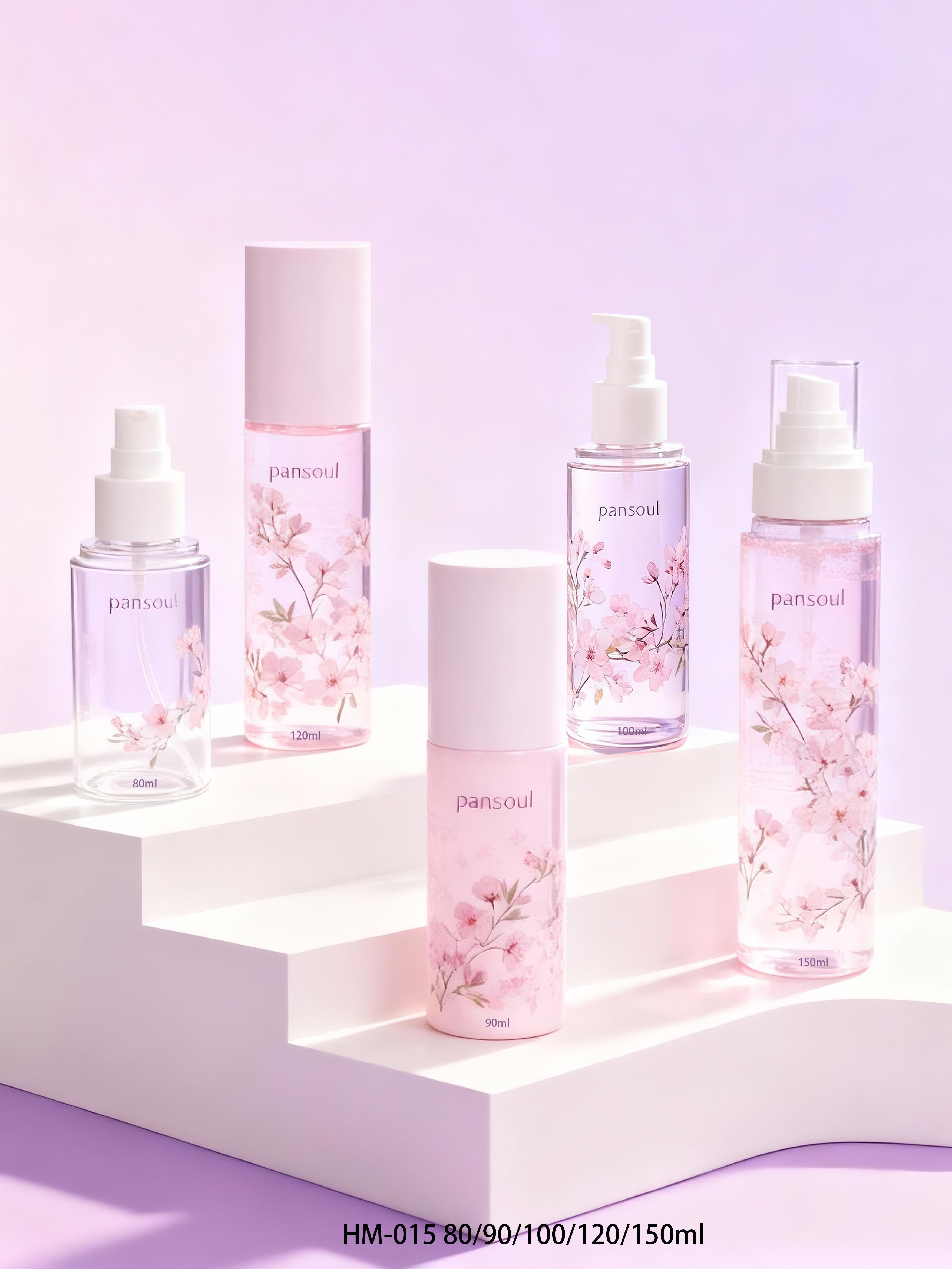 高档美妆日化包材PET塑料瓶80/90/100/120/150ml